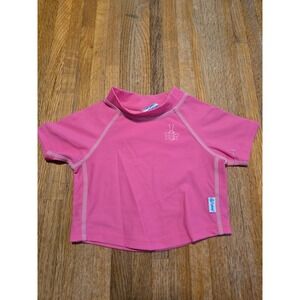i play. Baby Girl 6 Months Pink Short Sleeve Rash Guard UPF 50+ Swim Shirt